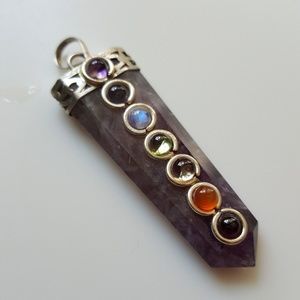 Amethyst Charka Sword Pendant